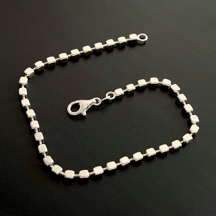 925 Ayar Gümüş Küp Zincir Bileklik