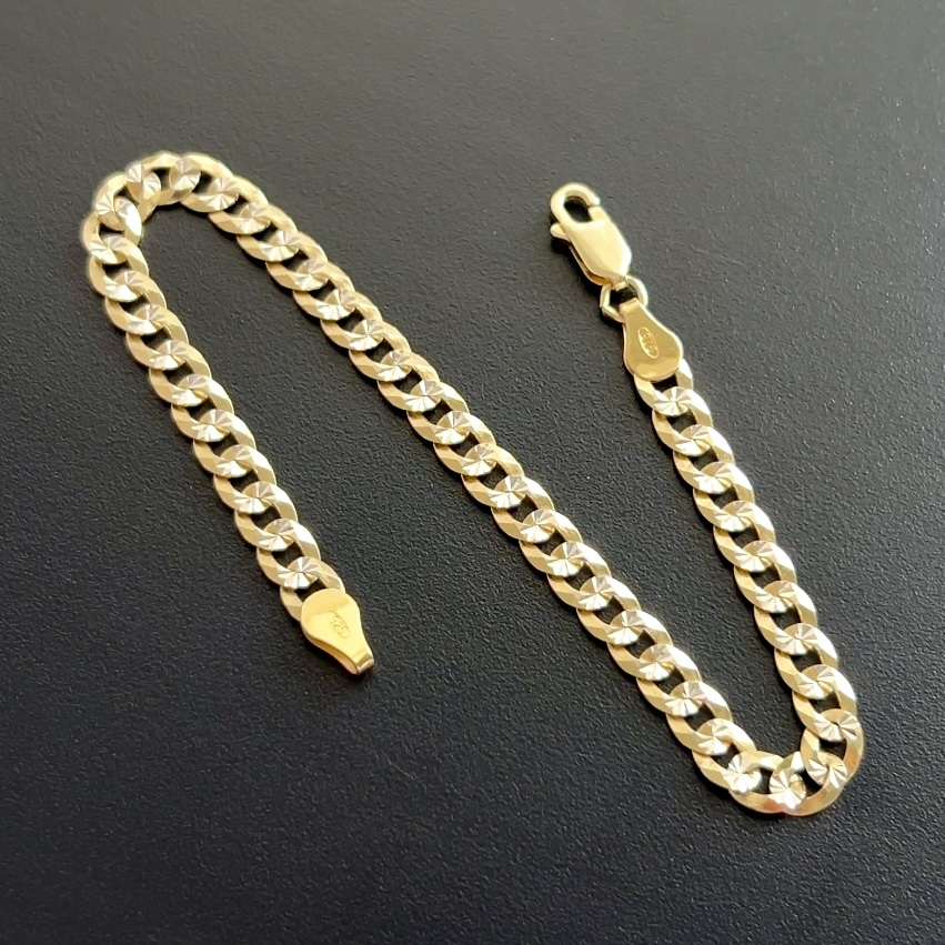 925 Ayar Gümüş Altın Kaplama Gurmet Zincir Bileklik