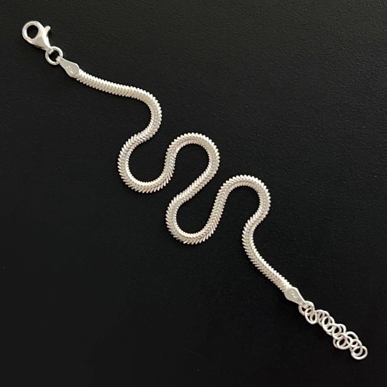 925 Ayar Gümüş Balık Sırtı Zincir Bileklik 2 mm