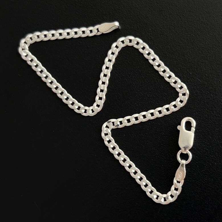 925 Ayar Gümüş İnce Yapılı Gurmet Zincir Bileklik 2,5 mm