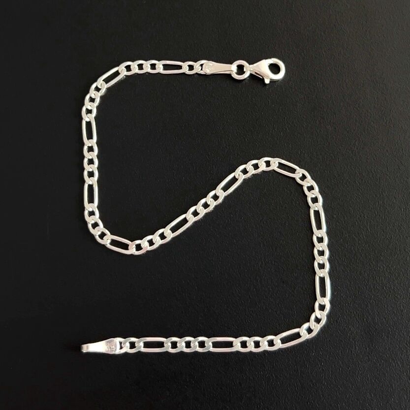 925 Ayar Gümüş Figaro Zincir Bileklik 2,5 mm