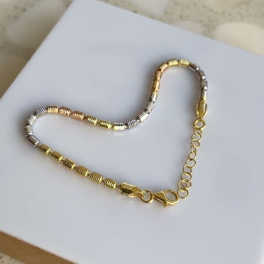 925 Ayar Gümüş Çizgi Desenli Silindir Dorikalı Bileklik