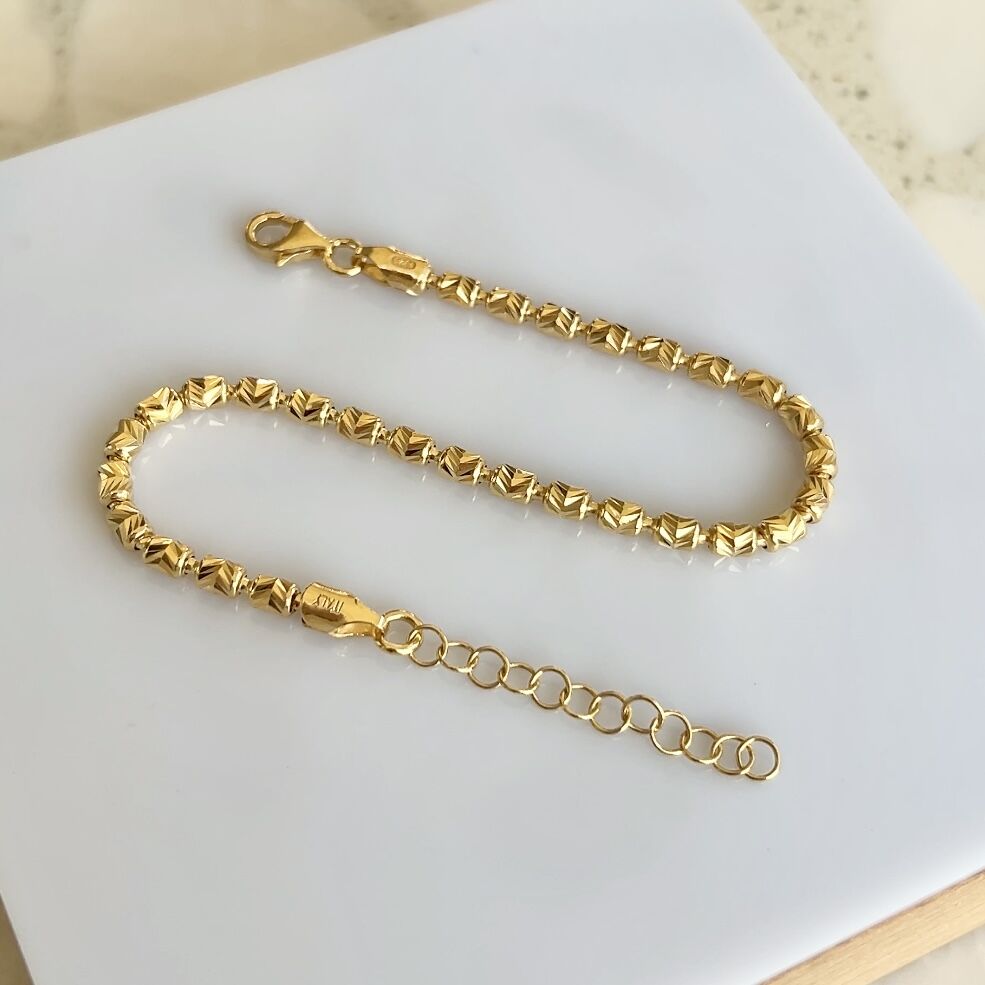 925 Ayar Gümüş Zikzak Desenli Silindir Dorikalı Bileklik