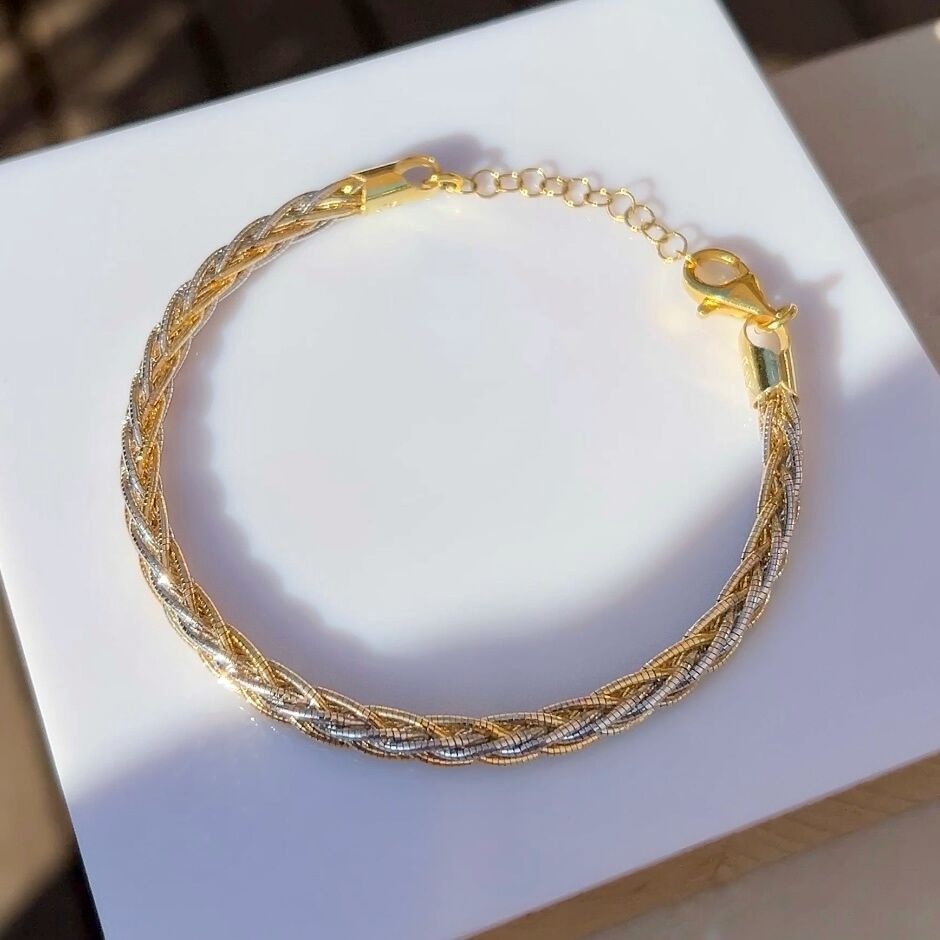 925 Ayar Gümüş Sık Dokulu Örgü Bileklik