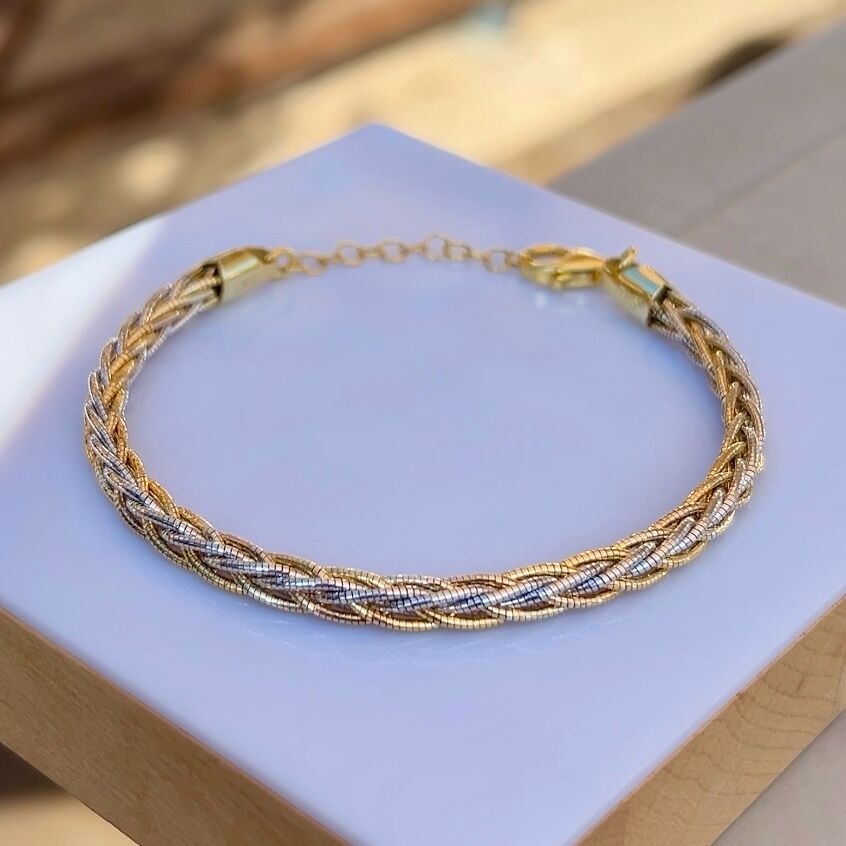 925 Ayar Gümüş Sık Dokulu Örgü Bileklik