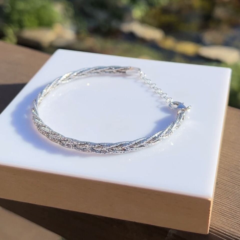 925 Ayar Gümüş Örgü Bileklik