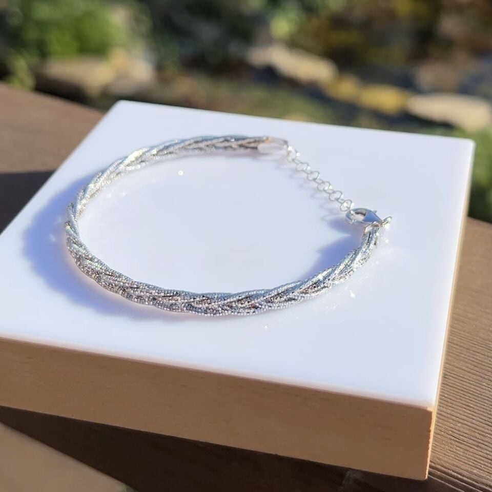 Örgü Bileklik 925 Ayar Gümüş