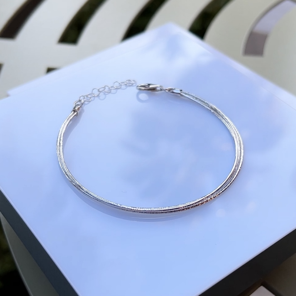 925 Ayar Gümüş Minimal Üçlü Bileklik