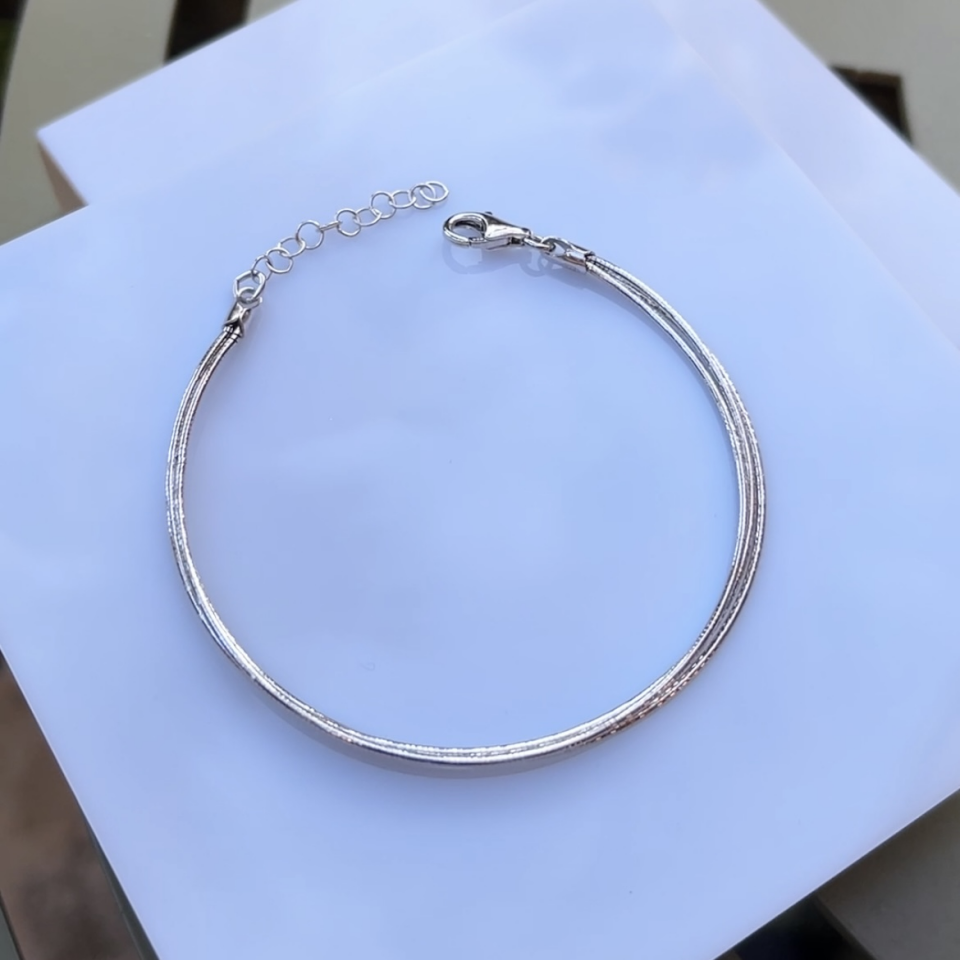 925 Ayar Gümüş Minimal Üçlü Bileklik