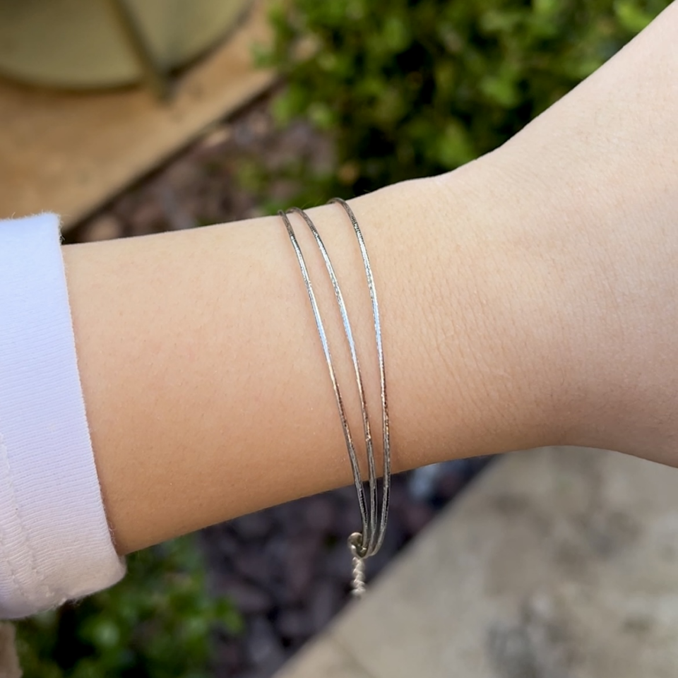 925 Ayar Gümüş Minimal Üçlü Bileklik