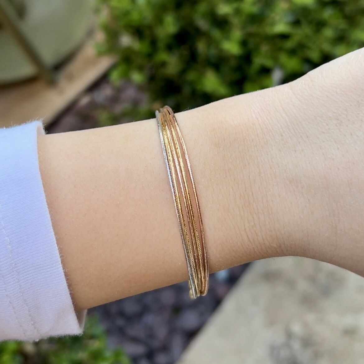 925 Ayar Gümüş 3 Renkli Minimal Beşli Bileklik