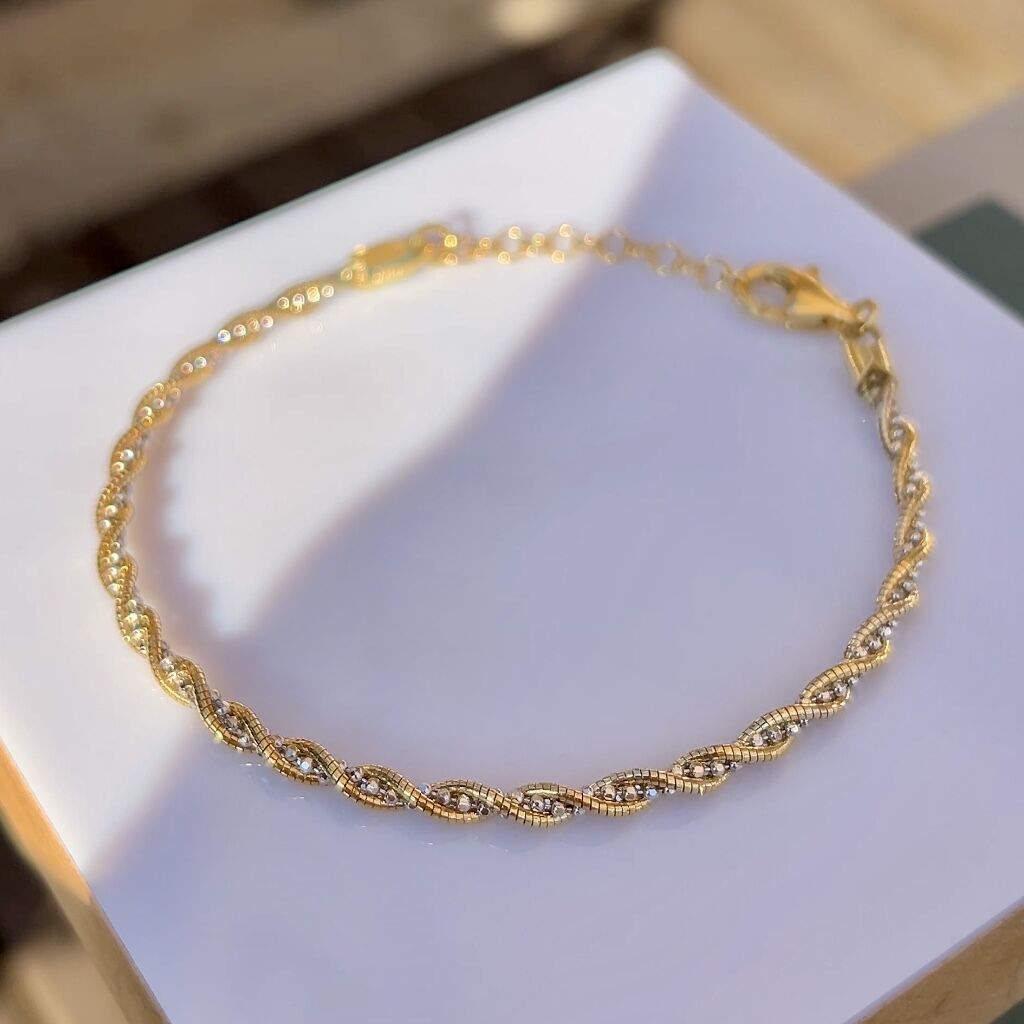 925 Ayar Gümüş Altın Kaplamalı Üçlü Sarmal Bileklik