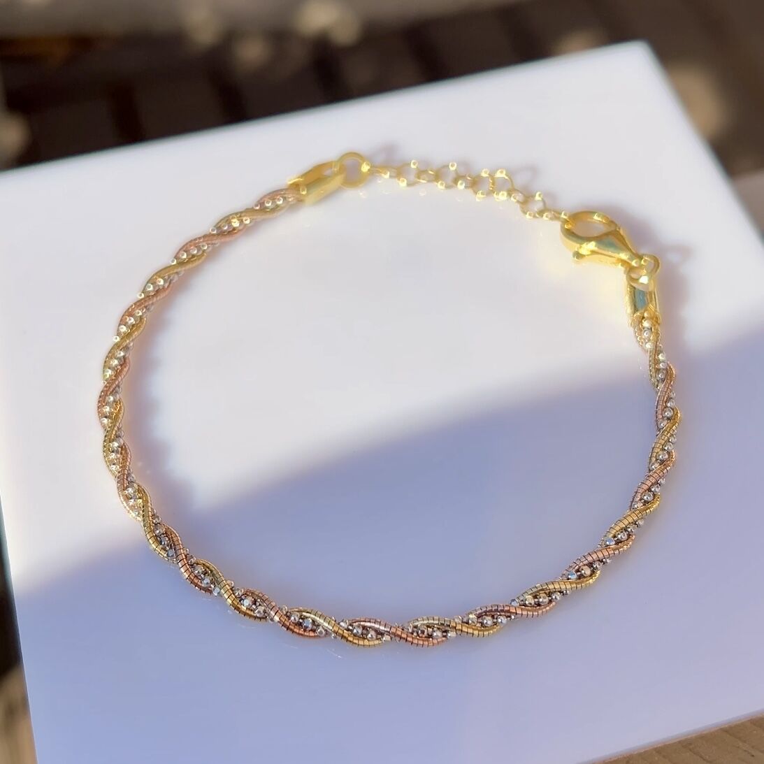 925 Ayar Gümüş 3 Renkli Üçlü Sarmal Bileklik