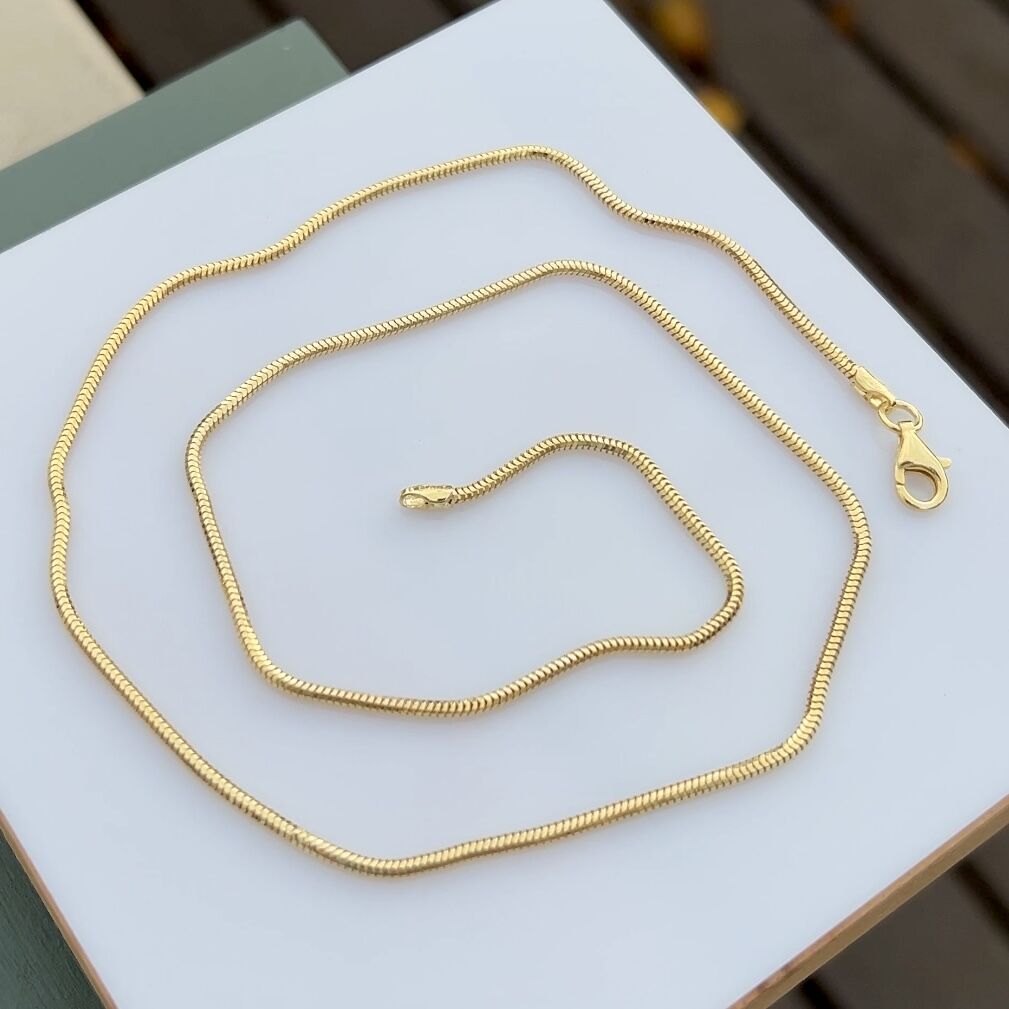 925 Ayar Gümüş Altın Kaplama Elis Yılan Zincir Kolye