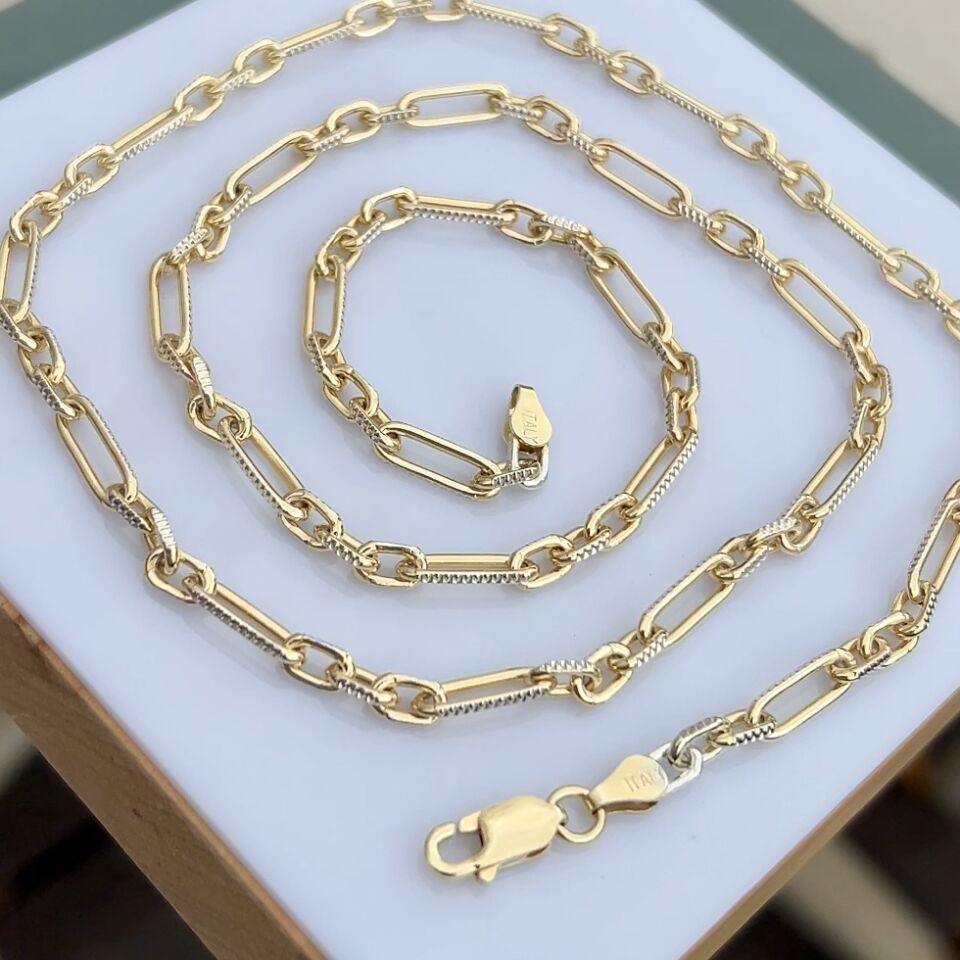 925 Ayar Gümüş Altın Kaplama Valora Ataç Zincir Kolye