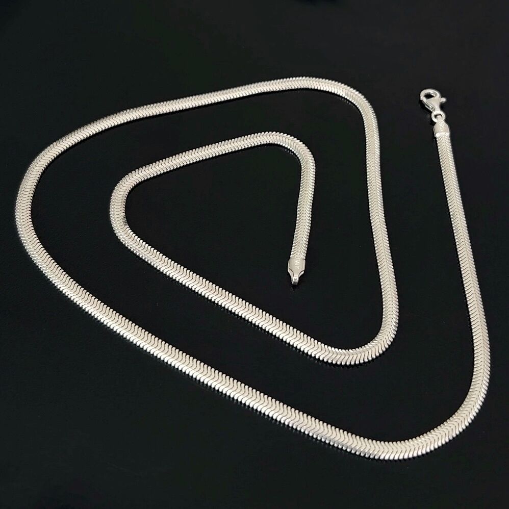 925 Ayar Gümüş Balık Sırtı Zincir Kolye 3 mm