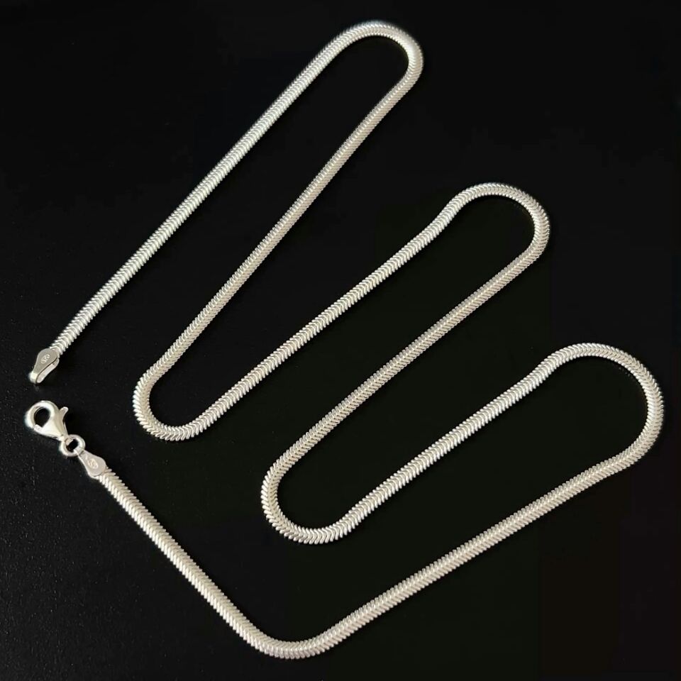 925 Ayar Gümüş Balık Sırtı Zincir Kolye 2 mm