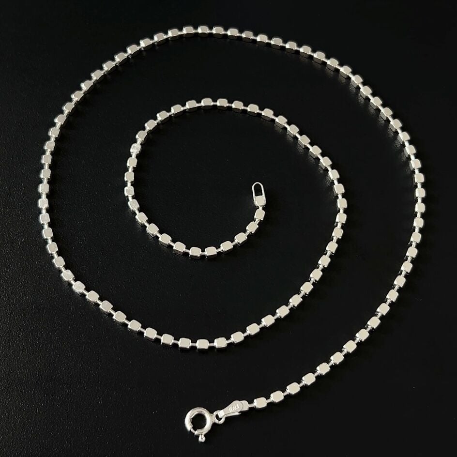 925 Ayar Gümüş Küp Zincir Kolye 2 mm