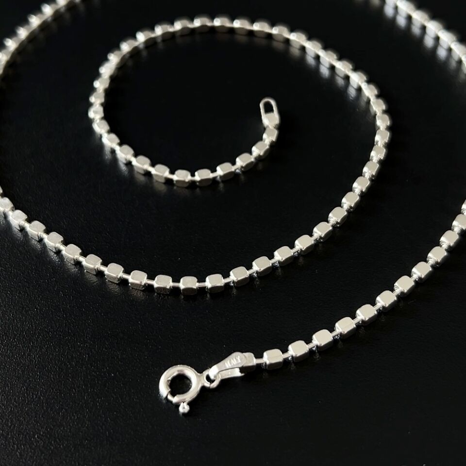 925 Ayar Gümüş Küp Zincir Kolye 2 mm