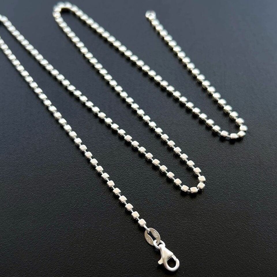 925 Ayar Gümüş Küp Zincir Kolye 1,5 mm