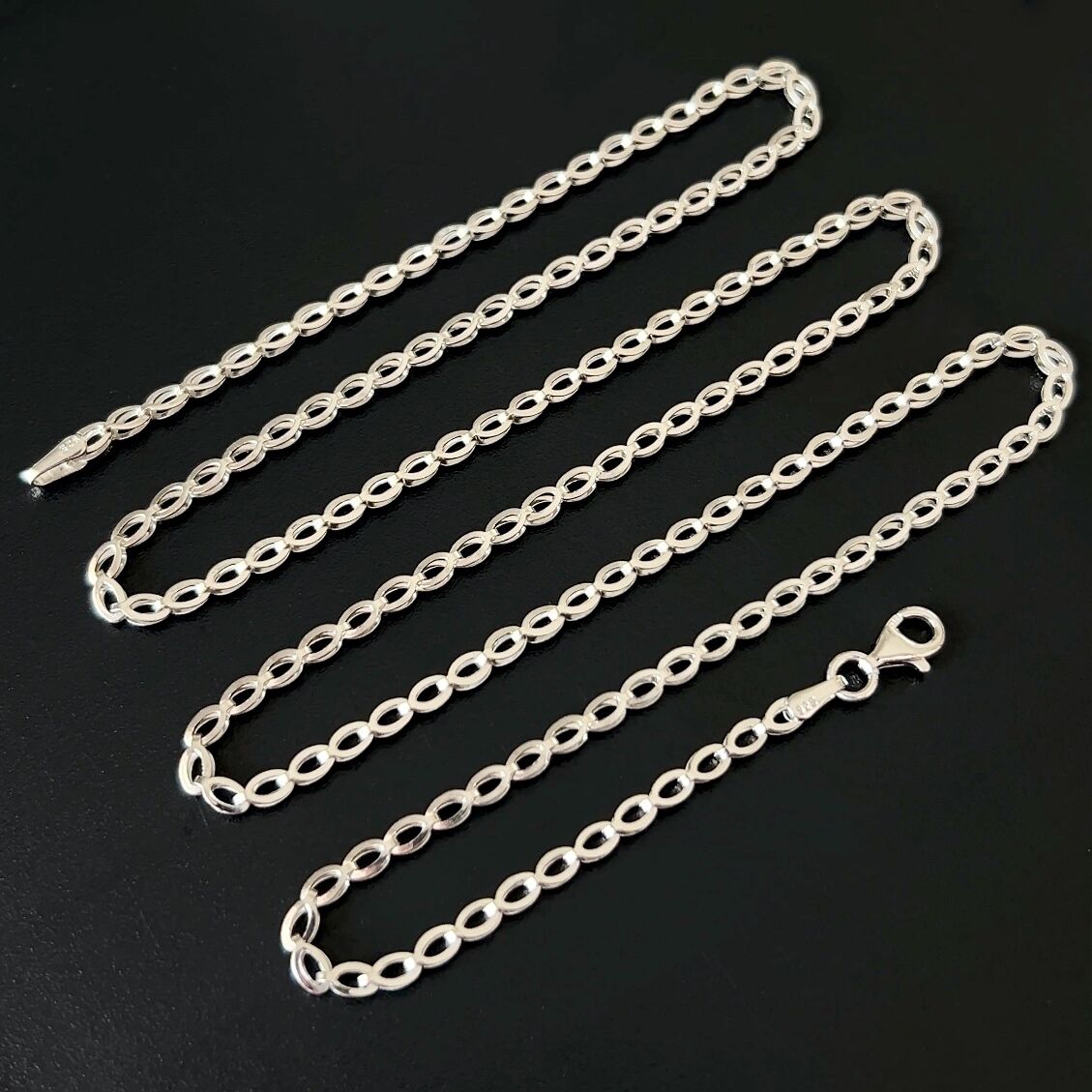 925 Ayar Gümüş Oval Halkalı Zincir Kolye