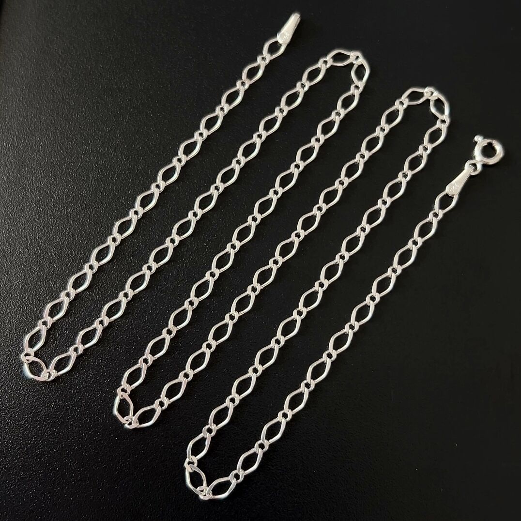 925 Ayar Gümüş Halkalı Baklava Zincir Kolye