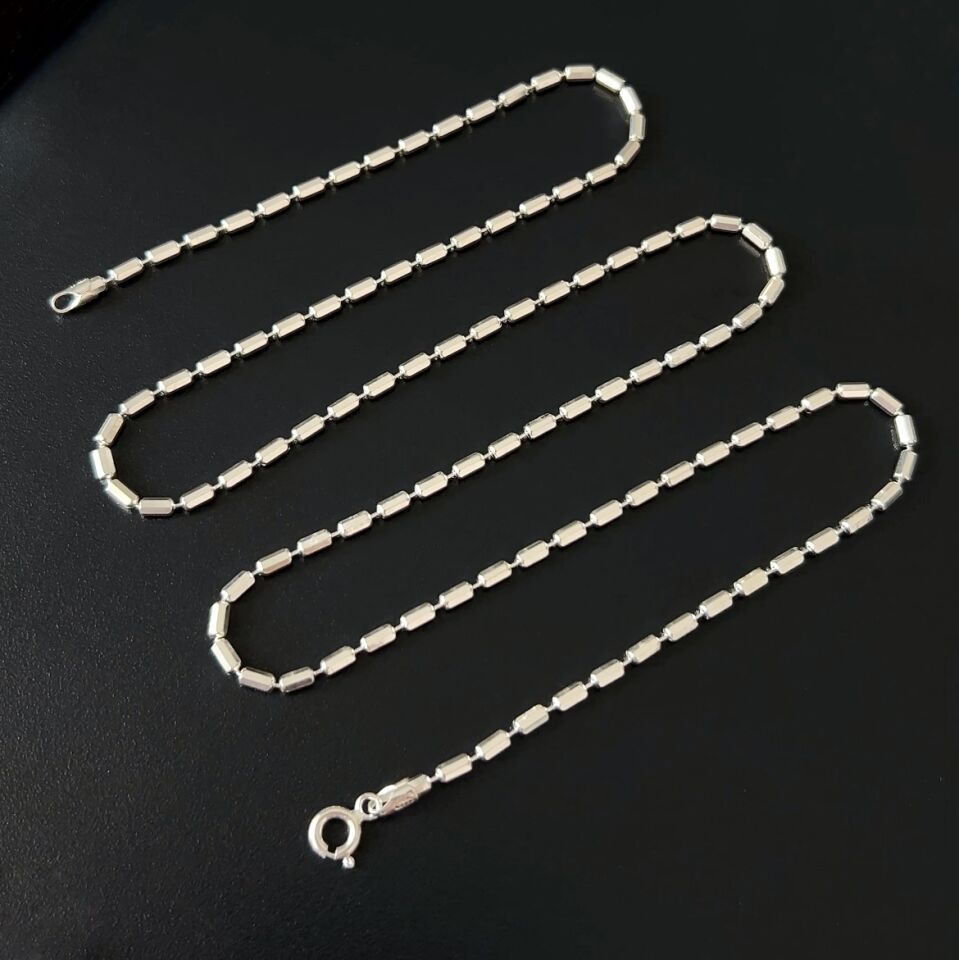 925 Ayar Gümüş Silindir Zincir Kolye