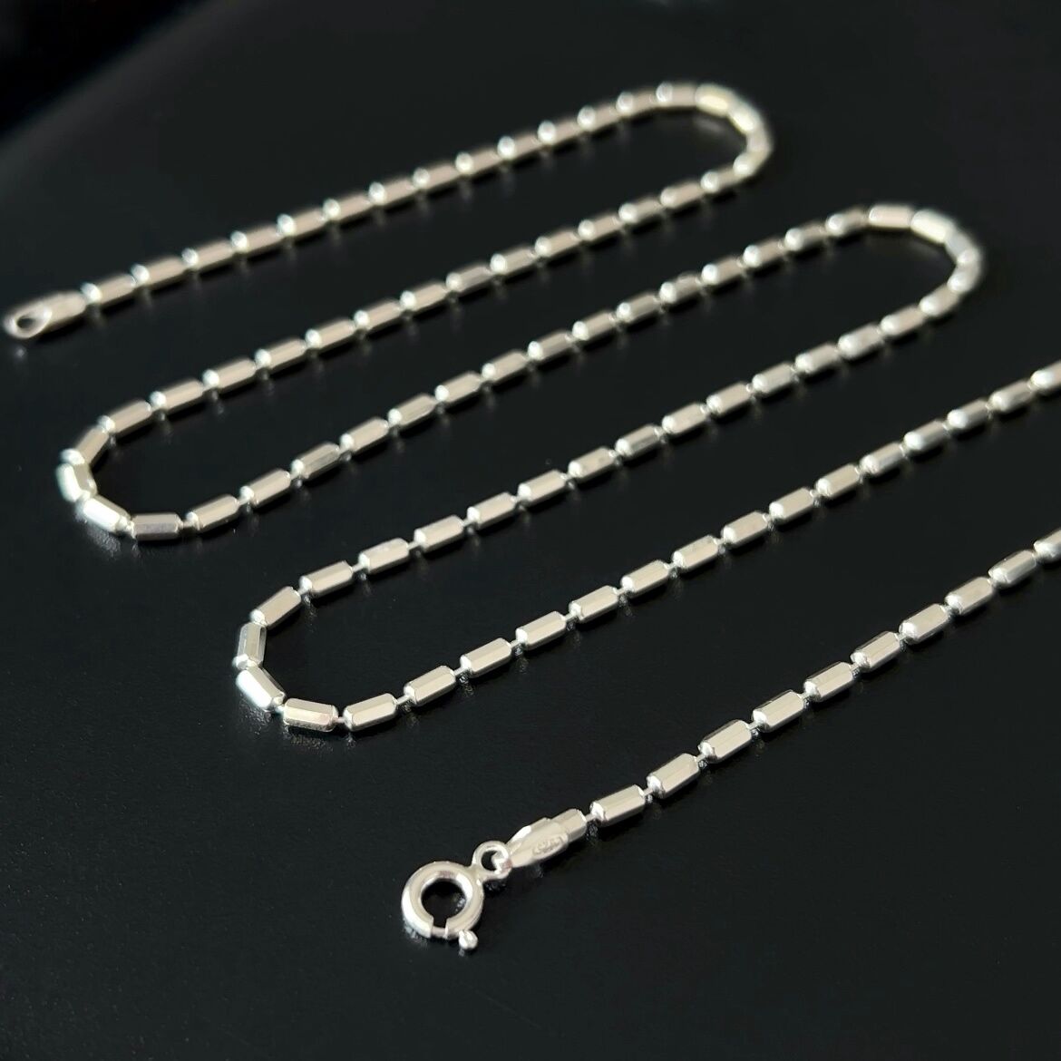 925 Ayar Gümüş Silindir Zincir Kolye