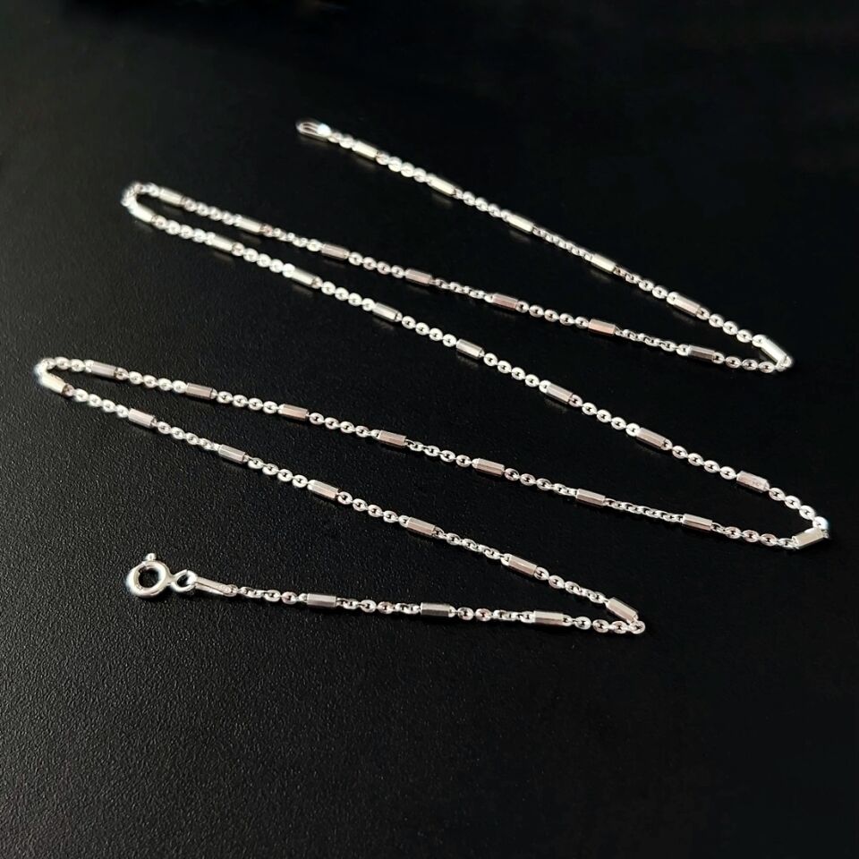 925 Ayar Gümüş Silindir Forse Zincir Kolye