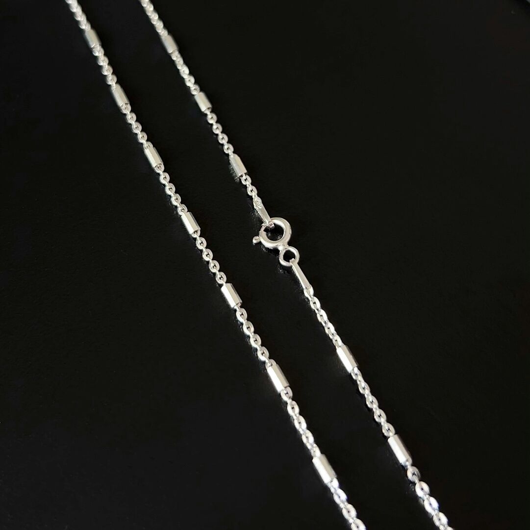 925 Ayar Gümüş Silindir Forse Zincir Kolye