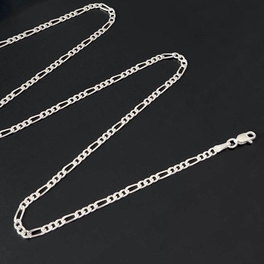 925 Ayar Gümüş Figaro Zincir Kolye 3 mm