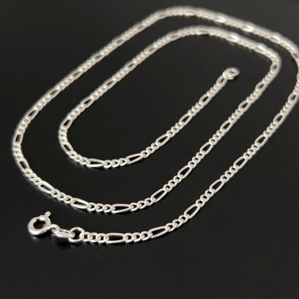 925 Ayar Gümüş Figaro Zincir Kolye 2 mm