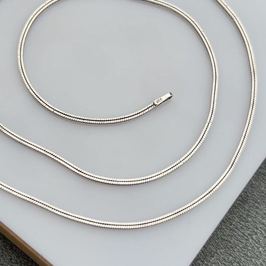 925 Ayar Gümüş Oksitli İtalyan Zincir Kolye 1 mm