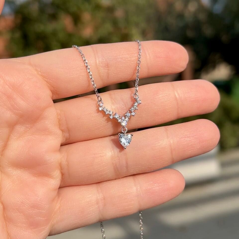 Lora Kalpli Kolye 925 Ayar Gümüş